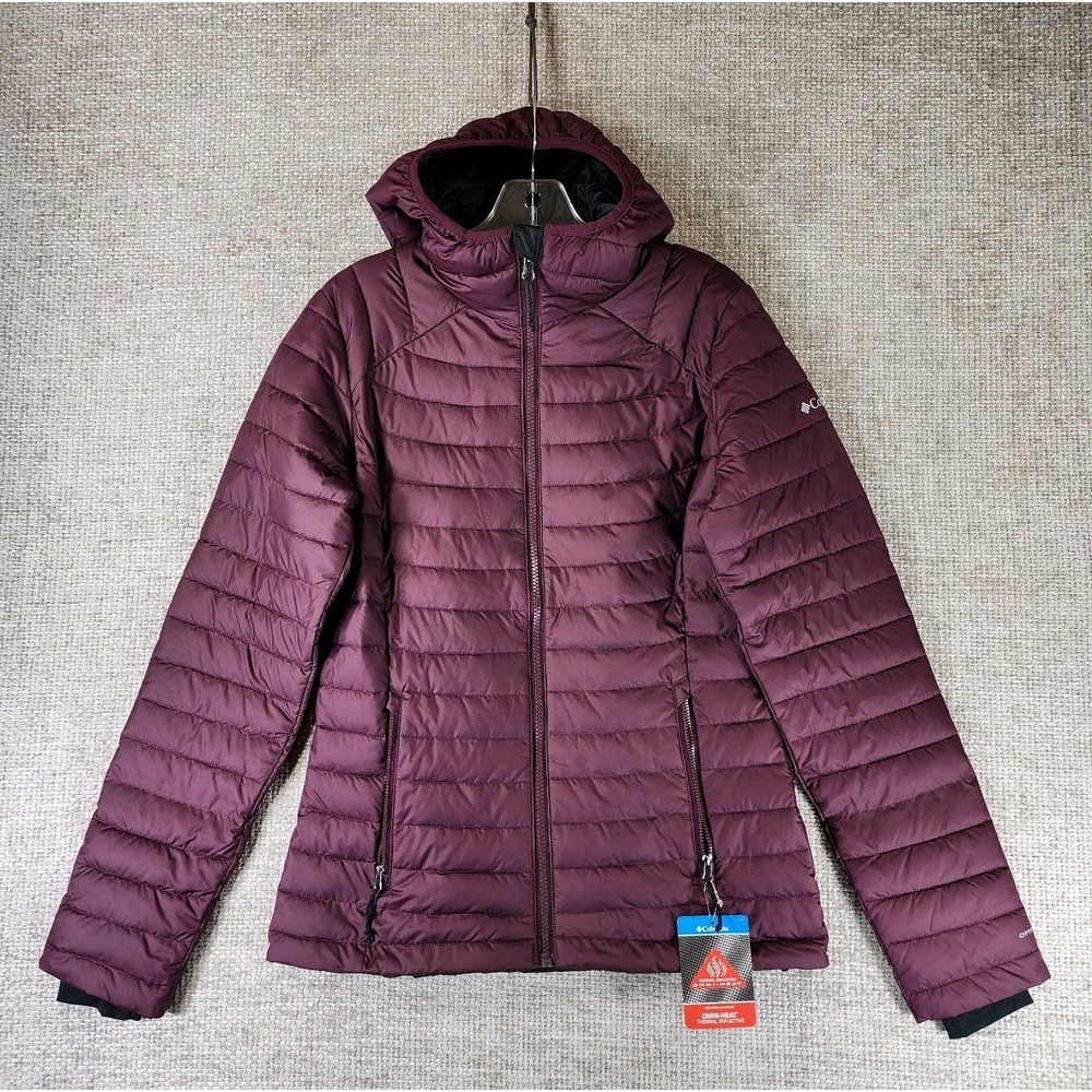 Columbia‎ White Out ll Omni Heat Hooded Jacket Womens XS Burgundy Puffer NWI